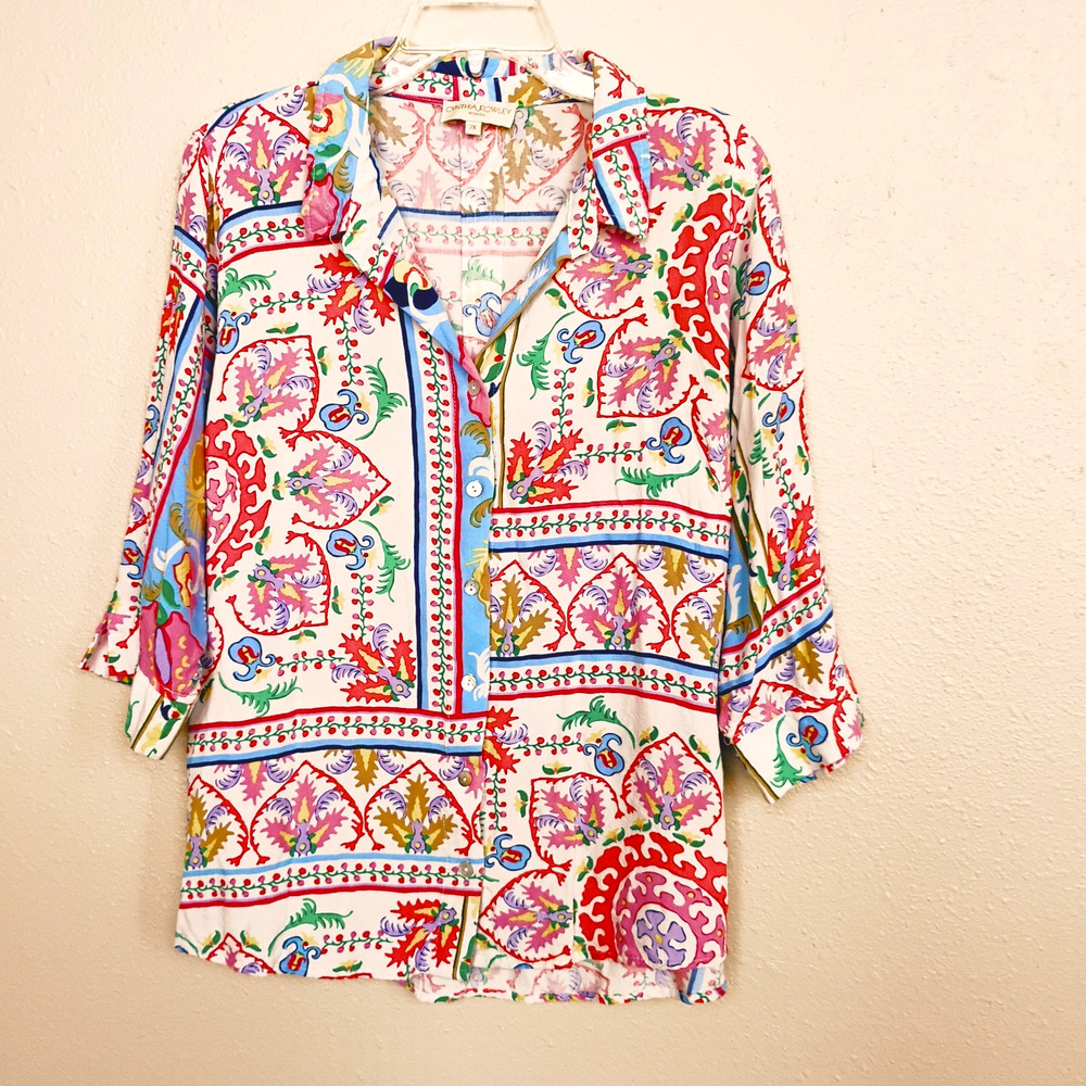 Cynthia Rowley Blouse Button-up ~ Plus Size 2X